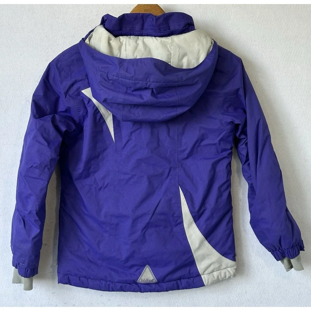 LL Bean Hooded Jacket Girl's M 10-12 Purple Thinsulate